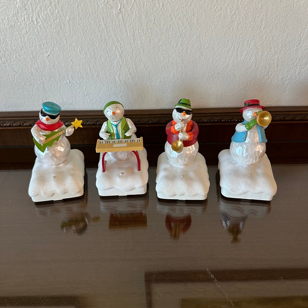 Hallmark Jingle Pals The Snowman Band Animated Musical Wireless Set of 4 WORKS